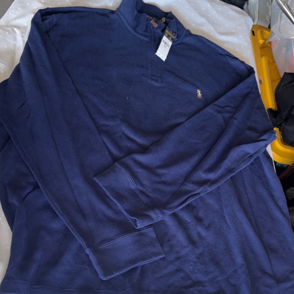 Polo by Ralph Lauren Navy Zip Up Sweater men’s sweater 2XL navy